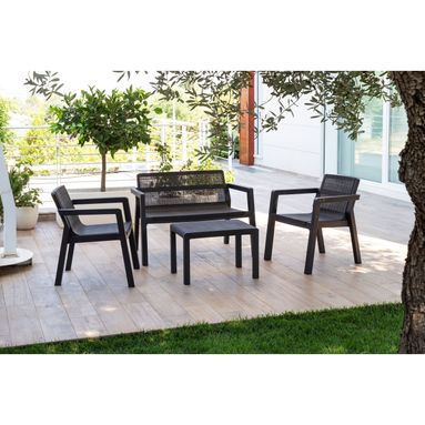 SET SALOTTO RIVIERA ANTRACITE SCURO CON DIVANO