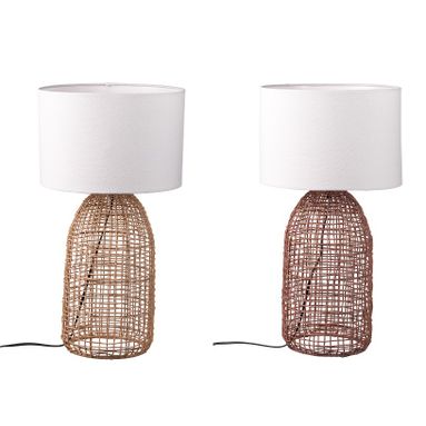 LAMPADA IN TESSUTO E RATTAN KAJA D30XH60CM IN 2 CO