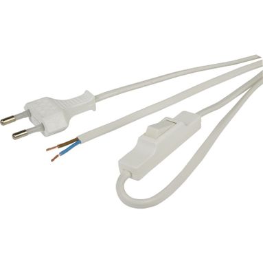 CAVO DI ALIMENTAZIONE 150CM BIANCO CON SPINA 2 POL