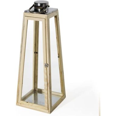 LANTERNA JAIPUR LEGNO / ACCIAIO MIS. M