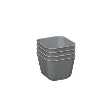 SET 4 CONTENITORI FLESSIBILI 8X8XH6CM GRIGI