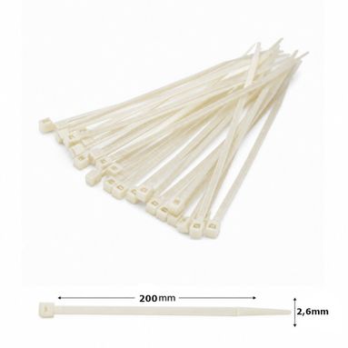 FASCETTE NEUTRE 200X2,6MM 100 PZ