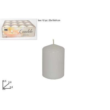 CANDELA BIANCA A CILINDRO D5.8X8.5CM.
