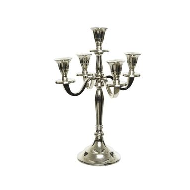 CANDELABRO IN ALLUMINIO COLORE SILVER H29.50CM