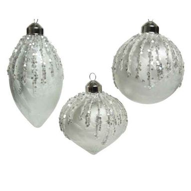 SFERA NATALIZIA VARIE FORME ARGENTO GLITTER