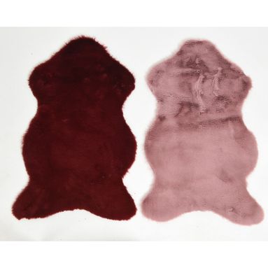 TAPPETO ROSA/BORDEAUX 50X90CM EFFETTO PELLICCIA