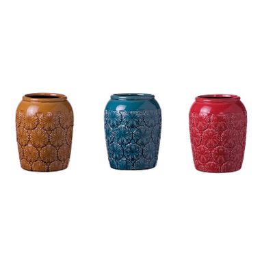 VASO IN CERAMICA D.18XH24CM IN 3 COLORI