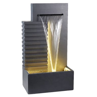 FONTANA MODERNA 32X52XH95 NERA CON 2 STRISCE DI 84