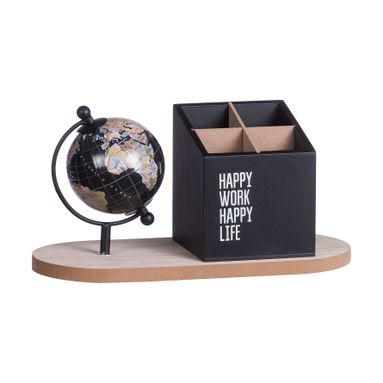 PORTAPENNE DECORATIVO 28X12XH14CM CON MAPPAMONDO