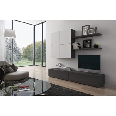 PARETE ATTREZZATA NOX 200X40XH195CM GRAFITE / LARI