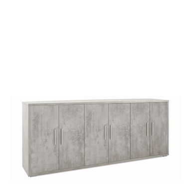 MOBILE 6 ANTE KIT 203X41XH84CM STRUTTURA CEMENTO FRONTALE CEMENTO