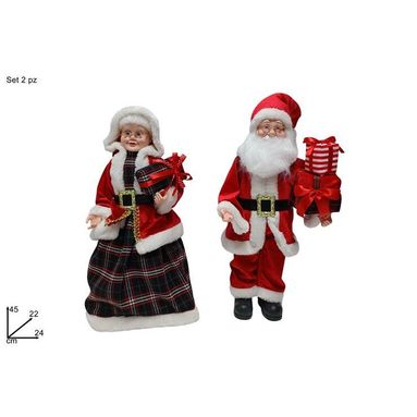 BABBO E MAMMA NATALE 45CM SET 2PZ