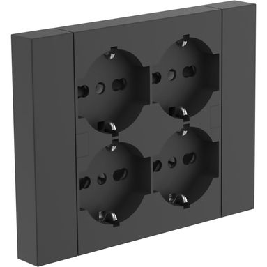 MULTIPRESA QUADRA DA PARETE 4 SCHUKO NERA.