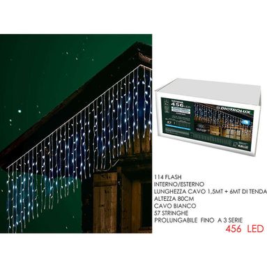 TENDA 456 LED 6XH0.8M BIANCO GHIACCIO 114 FLASH