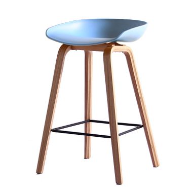 SGABELLO AZZURRO DA BAR 43X42X86H CM CON GAMBE BEI