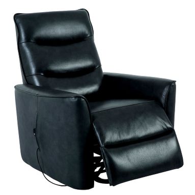 POLTRONA RECLINER CON ALZAPERSONA IN ECOPELLE NERA