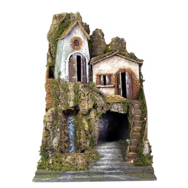 SCENARIO CASE 45X52XH70CM CASCATA LUCI POMPE.