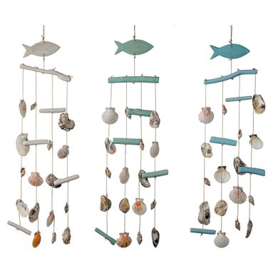 DECORAZIONE CON CONCHIGLIE 16XH45CM IN 3 COLORI