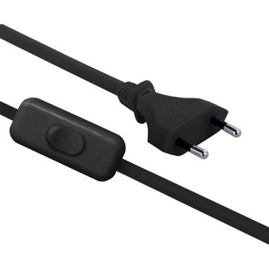 CAVO H03VVH2-F 2,5A 150CM CON INTERRUTTORE NERO