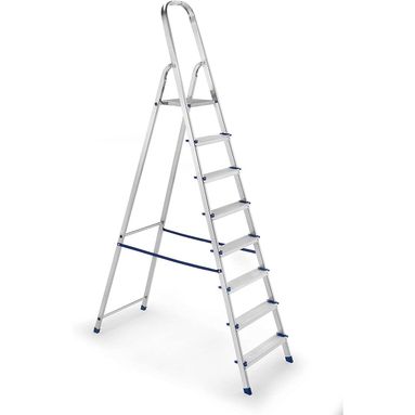 SCALA IN ALLUMINIO 8 GRADINI 52XH220CM CON PIATTAF