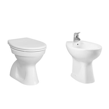 COPPIA SANITARI NORMUS IN CERAMICA BIANCA A TERRA.
