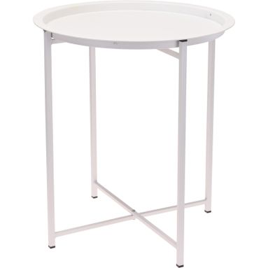 TAVOLO BASSO IN  METALLO 46X52CM BIANCO