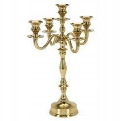 CANDELIERE A 5 POSTI H38CM ORO IN ALLUMINIO