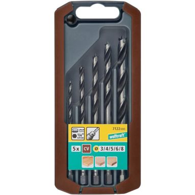 SET 5 PUNTE D.3/4/5/6/8MM LEGNO ESAGONALI