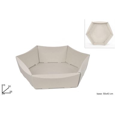 CESTA ESAGONALE 50CMX43CM BIANCA.