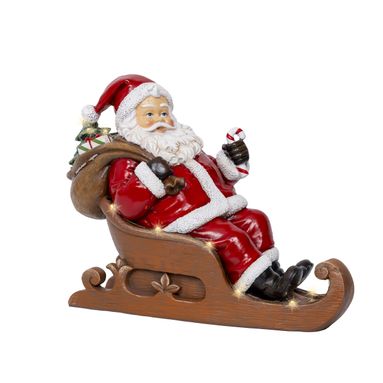 SLITTA CON BABBO NATALE LED 14X31XH23CM BIANCO CA.