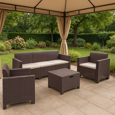 SET SALOTTO NEBRASKA MARRONE CON DIVANO 2 POSTI 2