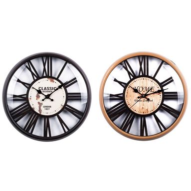 OROLOGIO IN PLASTICA DA PARETE D.41CM IN 2 DECORI