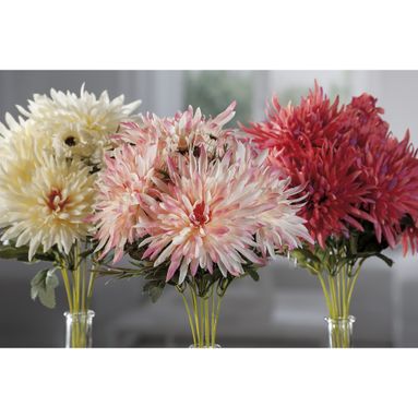BOUQUET 9 CRISANTEMI DECORATIVI 44CM IN 3 COLORI