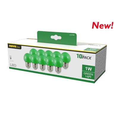 MULTIPACK LAMPADA SFERA LED 1W E27 VERDE10PZ.