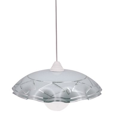 LAMPADARIO D50 1XE27 M.BI V.LASTRA BIANCO