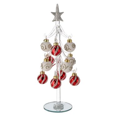ALBERO TRASPARENTE H26CM CON PALLINE.