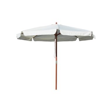 OMBRELLONE D.3M IN LEGNO CON TESSUTO BIANCO