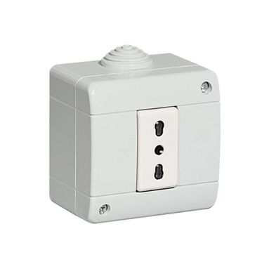 KIT PRESA BIPASSO IN CUSTODIA IP40 1 MODULO