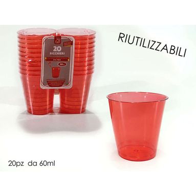 SET 20 BICCHIERI 6CL ROSSO.