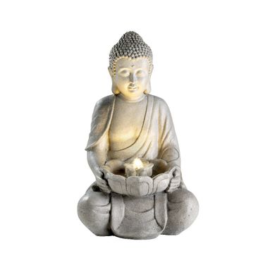FONTANA CON BUDDHA BIANCO 34X42XH71CM CON 4 LED A