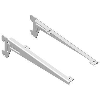 SET 2 MENSOLE ANGOLARI 33CM BIANCHE A 2 GANCI