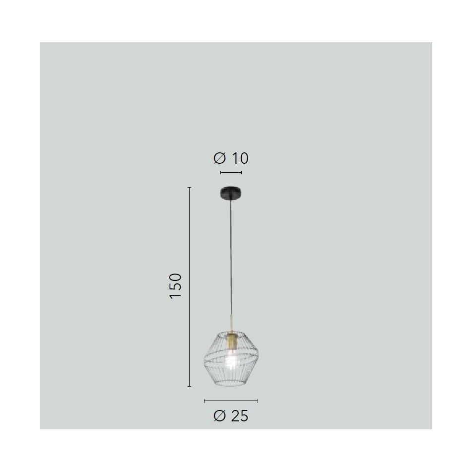 sospensione-kiko-e27-d-dot-25xh150cm-nera-slash-oro