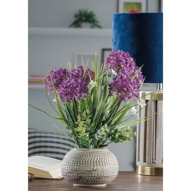 VASO CON FIORI D.14XH37CM IN 4 COLORI