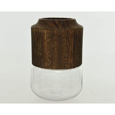 VASO IN VETRO TRASPARENTE D.19XH32CM CON INSERTO I