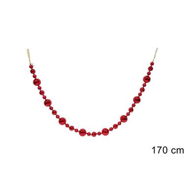 GHIRLANDA SFERE NATALIZIE ROSSE 170CM