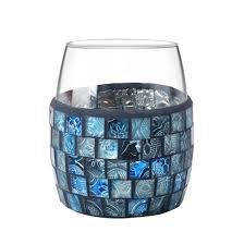 CRYSTAL BICCHIERE IN VETRO MOSAICO BLU
