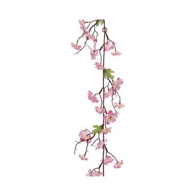 GHIRLANDA DI FIORI DI PESCO ROSA TENUE 15X185CM