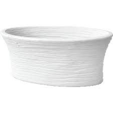 CASSETTA RUGOSA OVALE RAGUSA 46X26XH19CM BIANCO PE