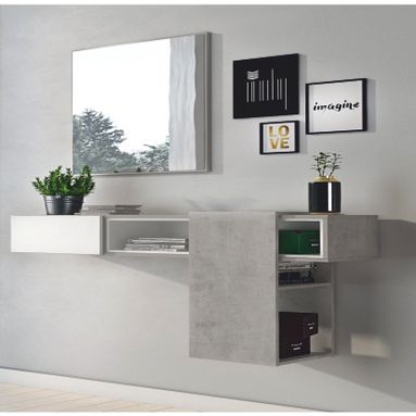 INGRESSO MOVE 95X25XH65CM CEMENTO / BIANCO CON SPE