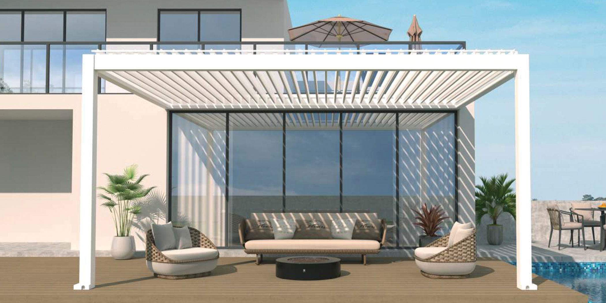 Titolo PERGOLA BIOCLIMATICA ADDOSSATA